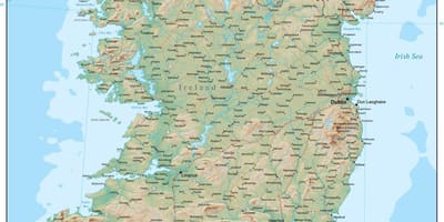 Mapa da irlanda do terreno 