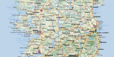 Irlanda mapa de viagem