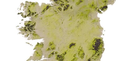 Mapa geográfico da irlanda