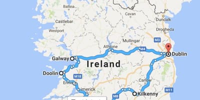 Mapa da irlanda planejador de viagem