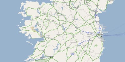 Mapa da irlanda estrada