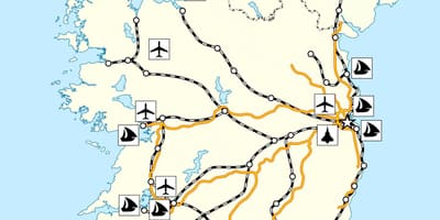 Mapa da irlanda transporte