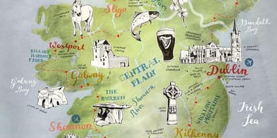 Mapa da mapa da irlanda cartaz