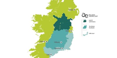 Mapa da mapa da costa leste da irlanda