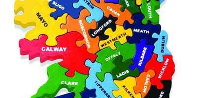 Mapa da mapa da irlanda jigsaw