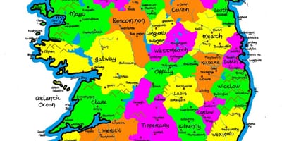 Mapa da irlanda para a escola primária