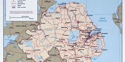 Mapa do roteiro da irlanda e irlanda do norte