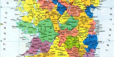 Parede grande mapa da irlanda