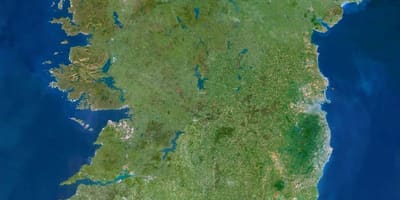 Mapa de satélite, mapa da irlanda