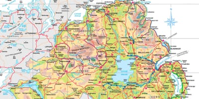 A irlanda do norte no mapa