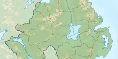Mapa físico, mapa da irlanda do norte