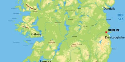 Mapa em relevo da irlanda