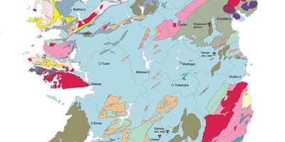 Mapa geológico, mapa da irlanda