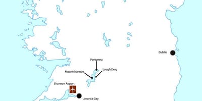 Mapa do aeroporto de shannon, irlanda