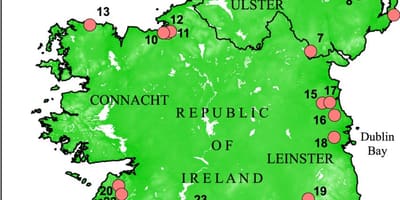 Mapa da irlanda, mostrando rios