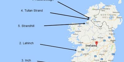 Mapa do surfe na irlanda